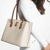 Michael Kors Mk Ruby Monogram Commuter Large Capacity Tote Bag Women Tote Bag Vanilla-White Acorn-Brown 30S3GR0T3B-149