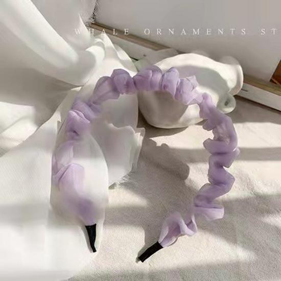 

Корейская сетчатая повязка на голову весна/лето: Нескользящий, чистый цвет, плиссированный дизайн фиолетовый