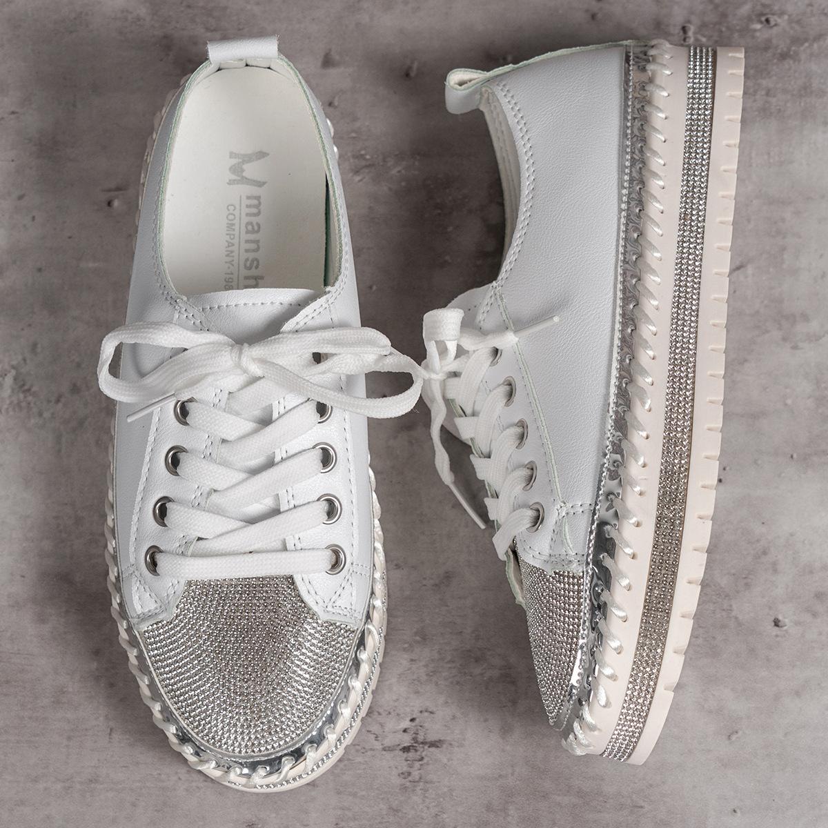 

Маленькие белые туфли Water Diamond, универсальные туфли Matsuke на толстой подошве, парусиновая обувь 40 белый