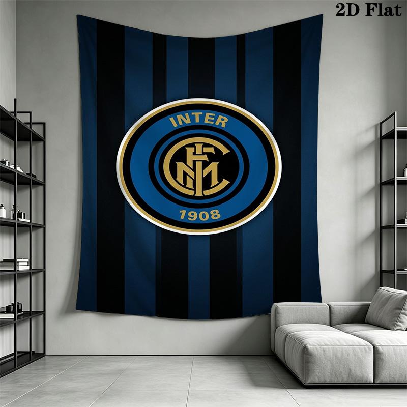 Inter Milan Fc Logo Wallpaper Threepiece Set 1 Duvet Cover 2 Pillowcase Without Core Bedding Set Christmas Birthday Gift Soft And Comfortable