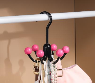Patented 360-Degree Rotating Six-Claw Hook Household Clothing Hanger for Pajamas Intimates Hats-Plastic Storage Sling M