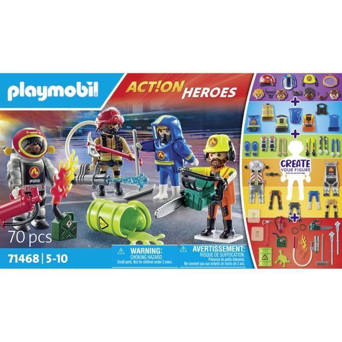 PLAYMOBIL 71468 My figures : métiers à risque - avec quatres personnages du domaine des pompiers - Les pompiers - Dès 5 ans