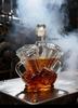 Whiskey Bottle Vintage-themed glass decanter with engine and whiskey bottle design