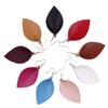 Women Handmade Lightweight Bohemian Leaf Drop Leather Earrings (Hot Pink)
