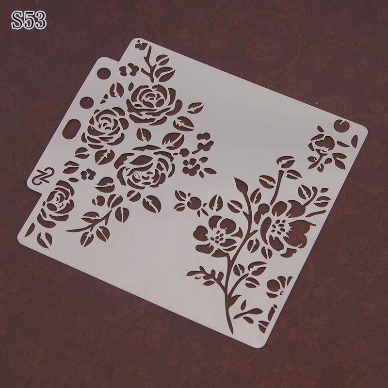 2pcs Pre-tracing Lace Ruler Spray Masking Drawing Masking Hollow Template Spray Pattern