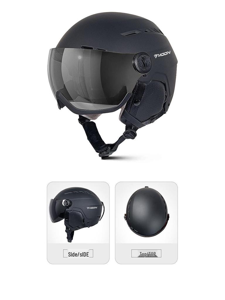 Unisex Ski & Snowboard Helmet with Integrated Goggles