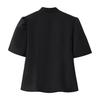 Elegant Polyester Short Sleeve Shirt With V Neck And Button Closure For Womens Fashion