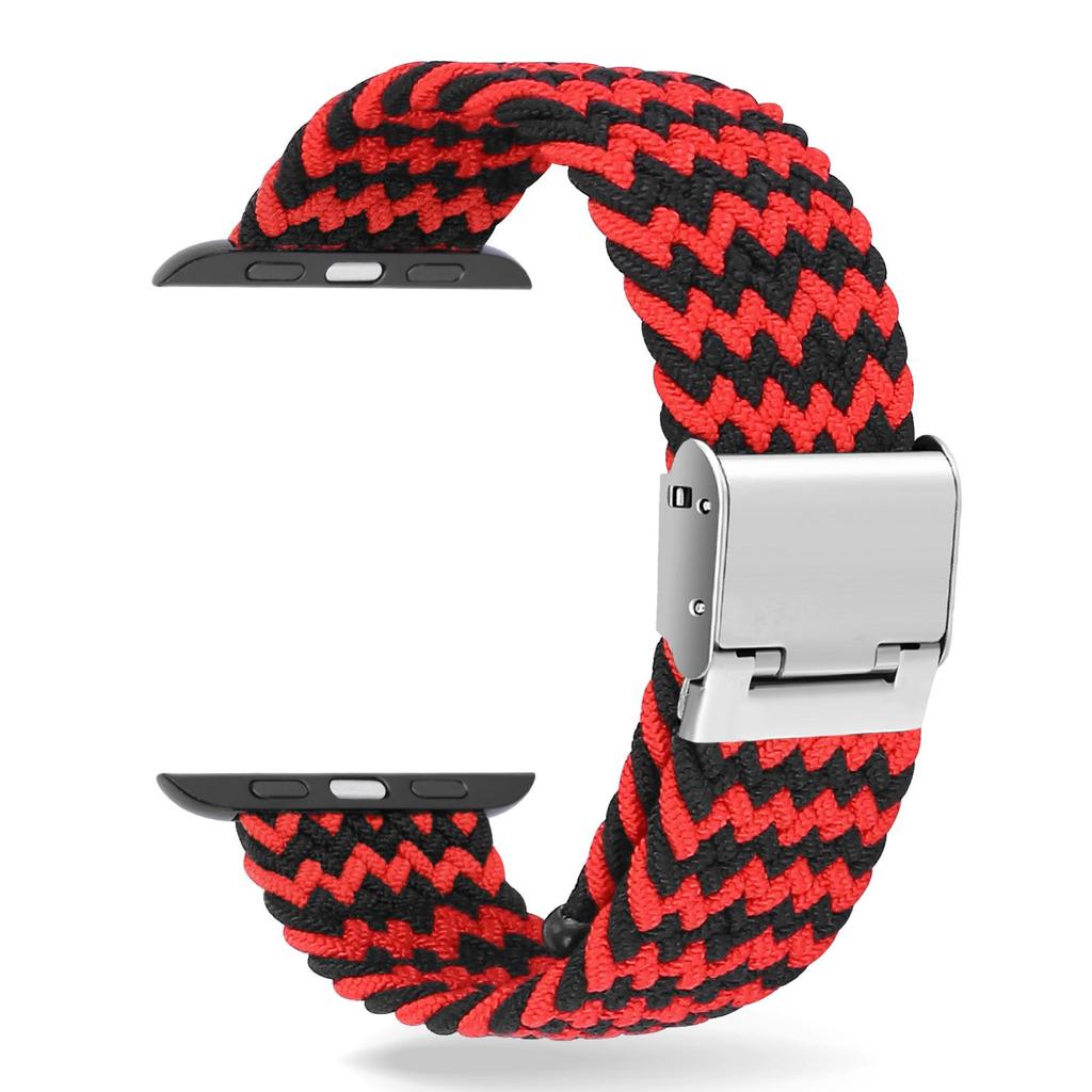 Adjustable Braided Watch Bands for Apple Watch Series Ultra 9 8 7 Folding Clasp Nylon Strap for IWatch 4 5 6 38 40 42 44 41 45 49mm Bracelet