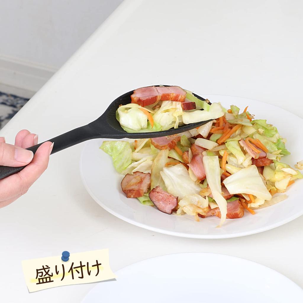 Astro Made In Antibacterial Binchotan Dishwasher Spatula, Black, Japan, Charcoal, Safe, Multi-Spoon, Spatula, Turner, Ladle, 510-40