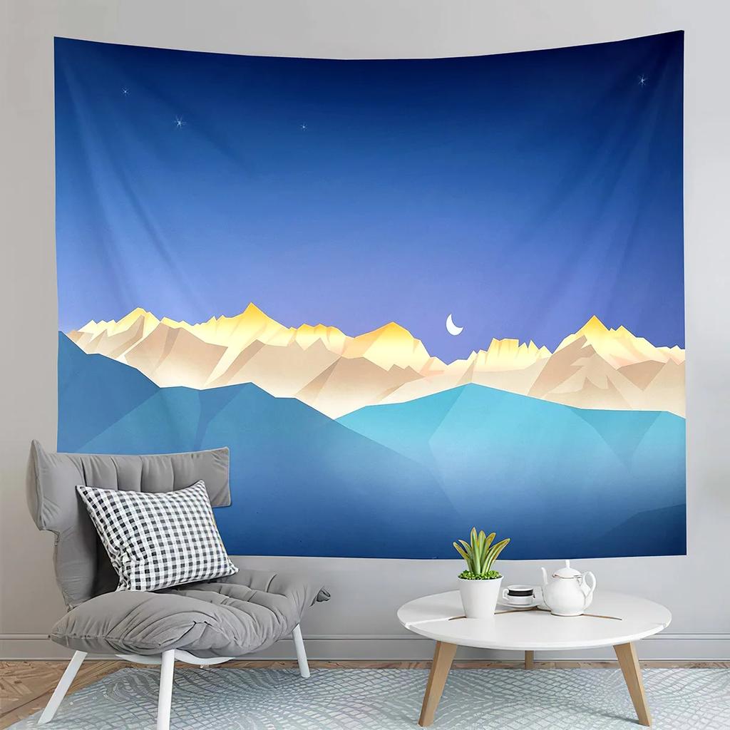 Abstract Sunset Landscape Tapestry Nature Scenery Tapestry Minimalism Style Tapestry Home Living Room Bedroom Wall Tapestries