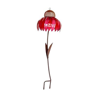 Sonnenhut Vogelfutterspender Eisen Stehender Vogelfutterspender Hinterhof Blumenstange Vogelfutterspender Gartenkunst Metall