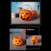 Halloween Decorative Pumpkin Light Plastic Holder Portable Storage Bucket with Handle For Indoor Outdoor Use