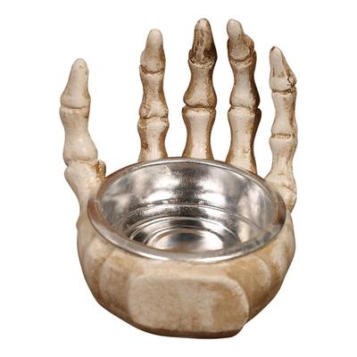 Halloween Skull Candlestick Ornaments Resin Skull Halloween Desktop Porch Decoration Gifts Candle Holders Decor For Tabletop