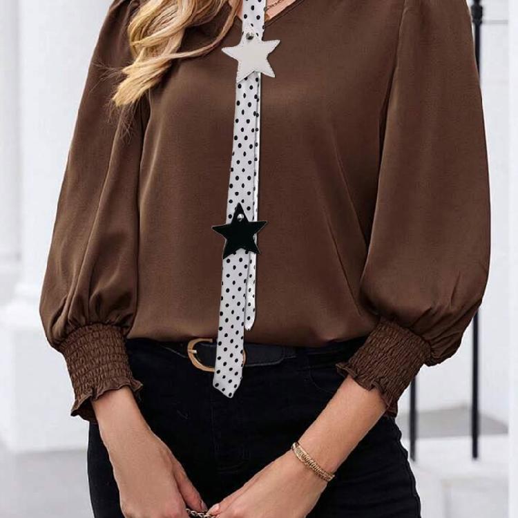 Stylish Star Cravat Tie 2000s Necktie For Women Unique Dot / Leopard Prints Great For Party Wear