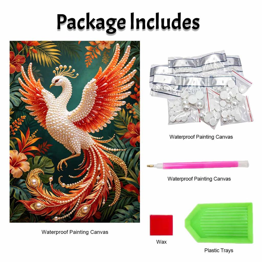 Kit de Peinture Phoenix Art Perle DIY Broderie Strass Cristal 5D pour Décoration Murale Chambre Salon Artisanat Fait Main