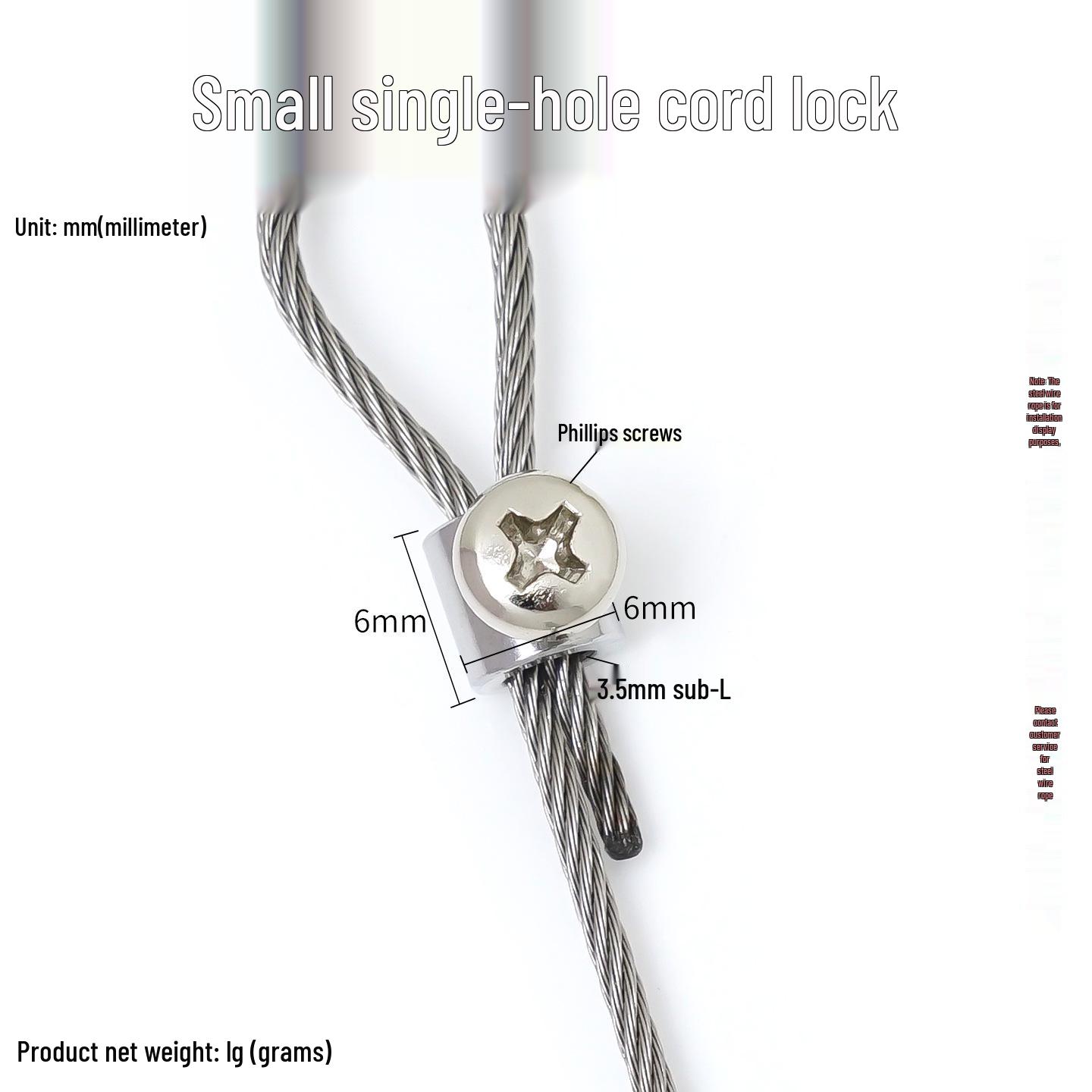 Adjustable Steel Wire Rope Lock & Retractable Clothesline Clip