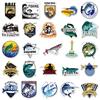 50 Original Waterproof Fishing Cartoon Stickers for Rods, Phones, and Cups