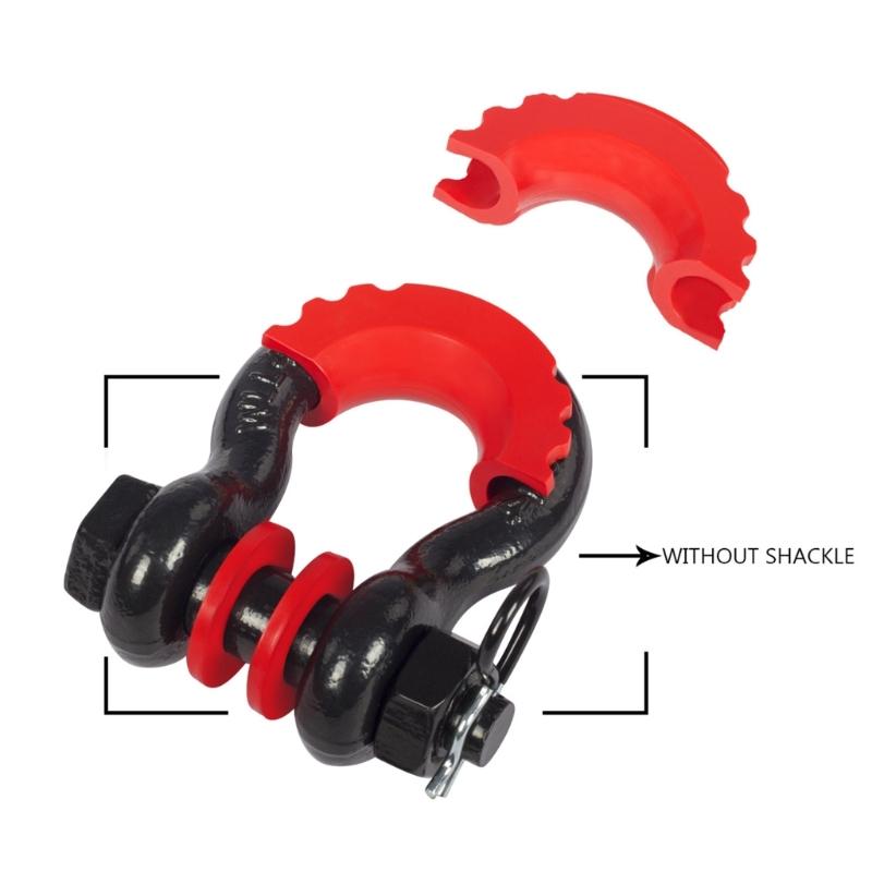 Shackle Isolator Upgraded DRing Shackle Covers & 4Pcs Washer Fits 3/4 inch Shackle Gear Design Rattling Protections