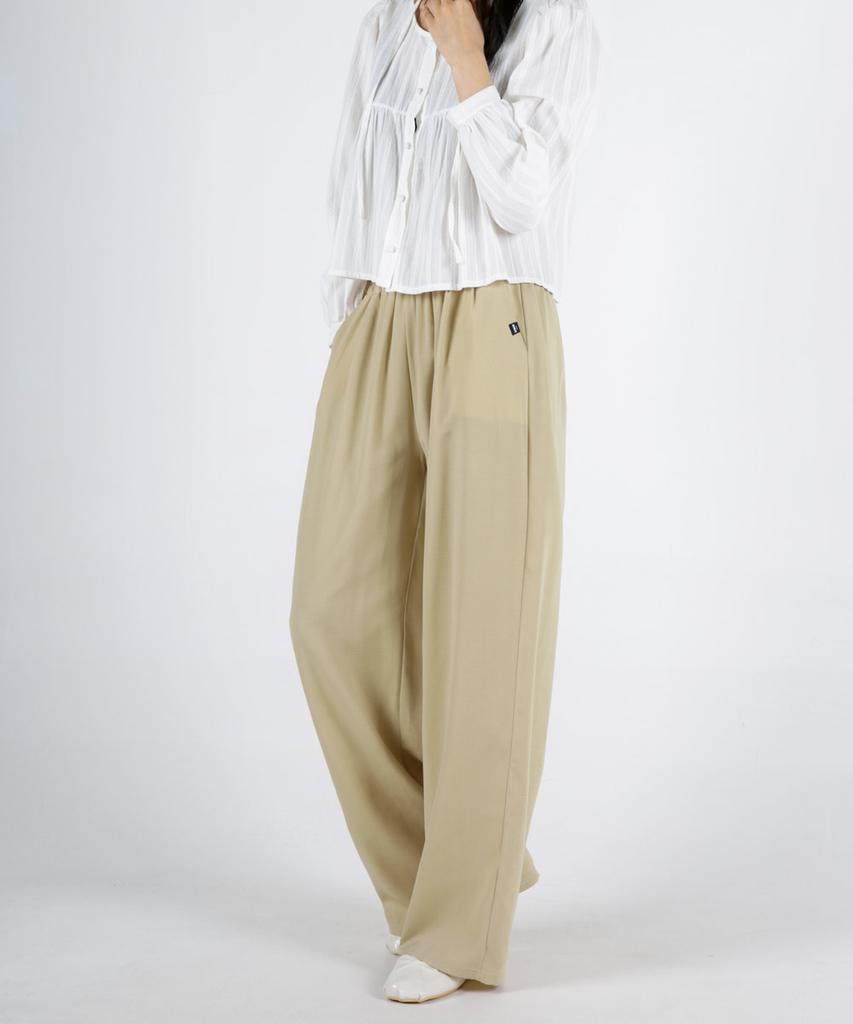 UMM Women'S Cool Touch Double-Pleated Wide Elastic Waist Pants 4 Colors