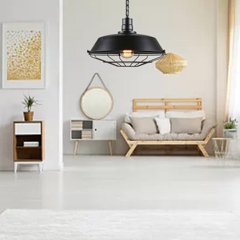 Vintage Metal Pendant Lamp Shade Soft Ambients Lighting Metal Texture Suitable for Kitchen Dining Room Decoration