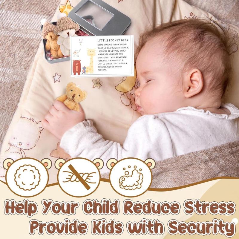 Handmade Mini Plush Little Pocket Bear Gift Box Set Worry Bear Comes With Motivational Cards And Friendship Gifts