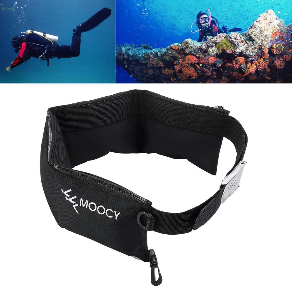 Zippered Scuba Diving Weight Belt T Snorkeling Weight Waist Belt Diving Weights Holder Fanny Bag with Dual D Buckles