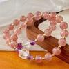 Vintage Natural Strawberry Crystal White Crystal Amethyst Bracelet Bracelet