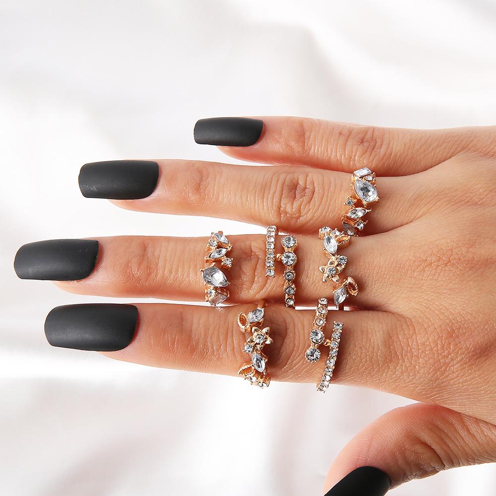 

Розовый акриловый комплект колец с бабочкой для женщин, кристаллы, эмаль, гриб, Инь Ян, цветочные кольца для девочек, модные украшения