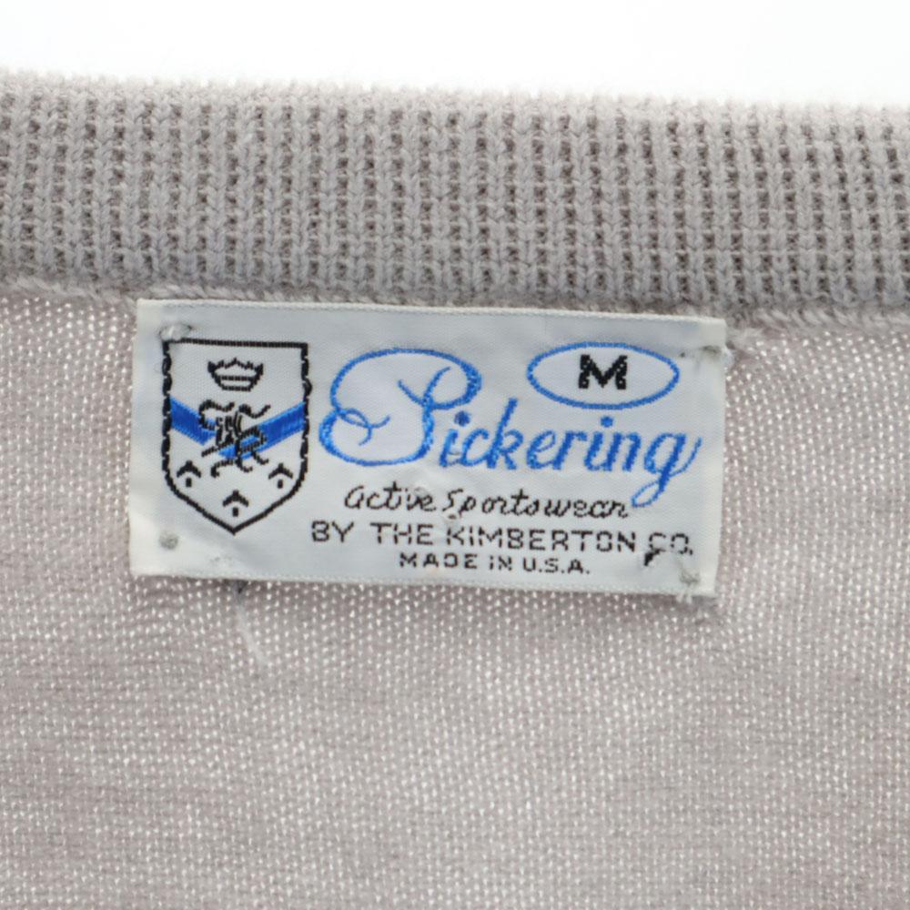 Pickering 70s 80s Vintage Made In USA Long Sleeve V Neck Sweater M Gray Men's Used