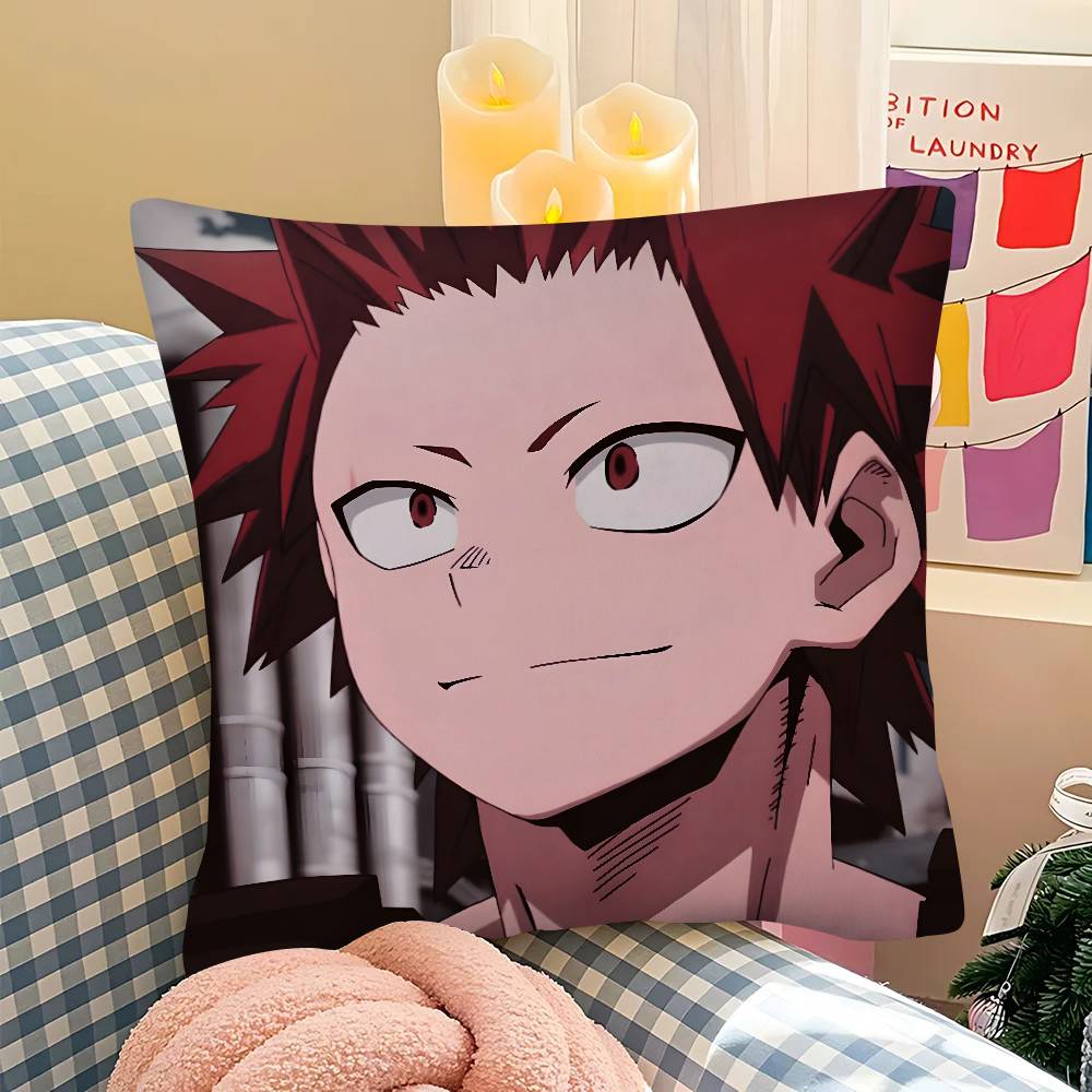 pc Cartoon Character Eijiro Kirishima Pillow Case Fashion Square Pillowcase Bedroom Sofa Room Ins Decoration Leisure