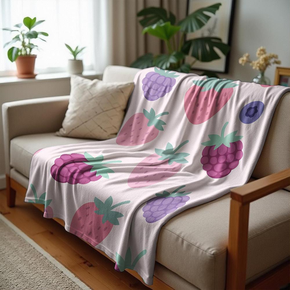 Misty Bloom Soft Flannel Blanket Breathable Warm Throw for Office Car Sofa Kids Room Birthday Xmas Gift