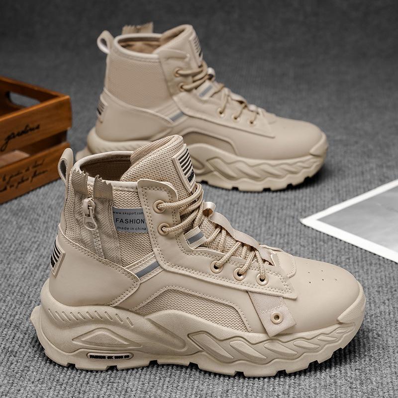 Martin boots men's shoes autumn high-top retro tooling boots thick-soled waterproof outdoor mountaineering desert combat boots