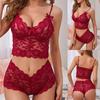European and American Sexy Lace Lingerie Set with Adjustable Suspenders