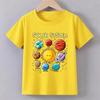 Teenager Sonnensystem Buntes Bedrucktes T-Shirt Jungen Mädchen Sommer Lässig Mode Rundhals Kurzarm Tops Kinderkleidung