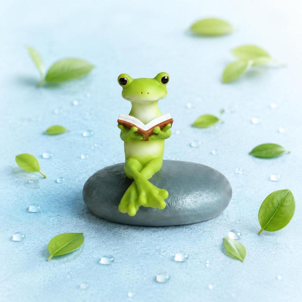 Cartoon Frog Figurine Decorative Gift Idea for Office Desk, Balcony, Garden