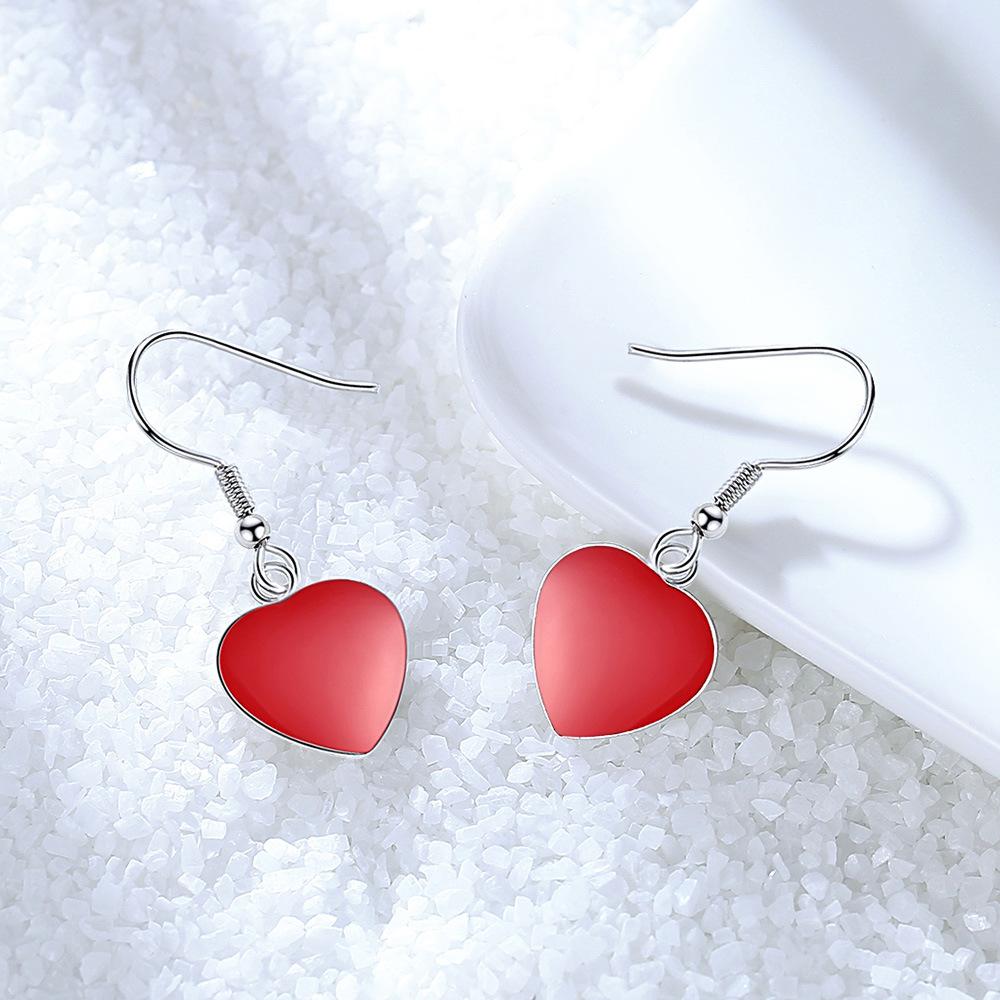 Cercei cu inimă roșie mare, la modă la modă, pentru femei, simpli, drăguți, dulci, exagerați, în formă de inimă, cercei asortați