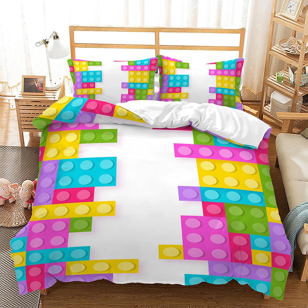 Home Textile Game Series Gamepad Building Block Quilt Cover Three-Piece Digital Kit Four-Piece Set
