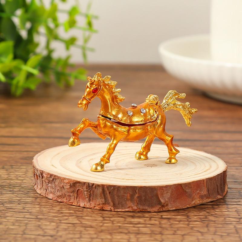 Jewelry Box, Home Decor, Craft Gift, Horse Jewelry Box, Small Pendant, Bedroom Diamond-encrusted Decorative Piece