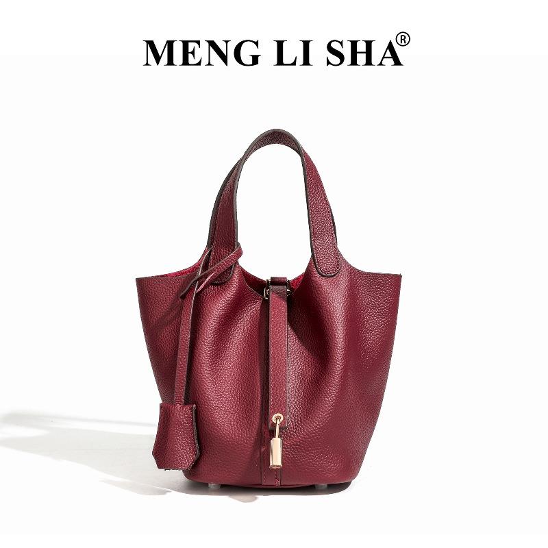 

Bag Women New Light Luxury Premium Portable Bucket Bag Leather Vegetable Basket Bag Bridal Wedding Bag