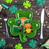 4 Pcs 5.91'' St. Patrick's Day Ceramic Shamrock Candy Dish Shamrock Shaped Plate St Patricks Day Platter Three Leaves Shaped Platters Clover Serving