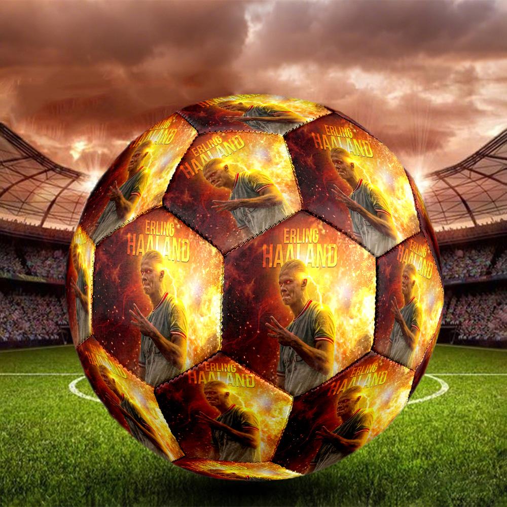 Haaland Soccer Ball Size 5 Football Machinestitched Indooroutdoor Universal Football Sports Enthusiast Gifts Distinctive Home Decor And Party Gift