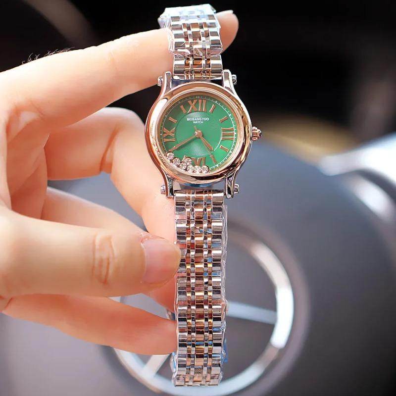 Watch for Women Fashion Luxury Roman Pattern Diamond Waterproof Women Quartz Watch Girls Clock Bracelet Chains Reloj Para Mujer
