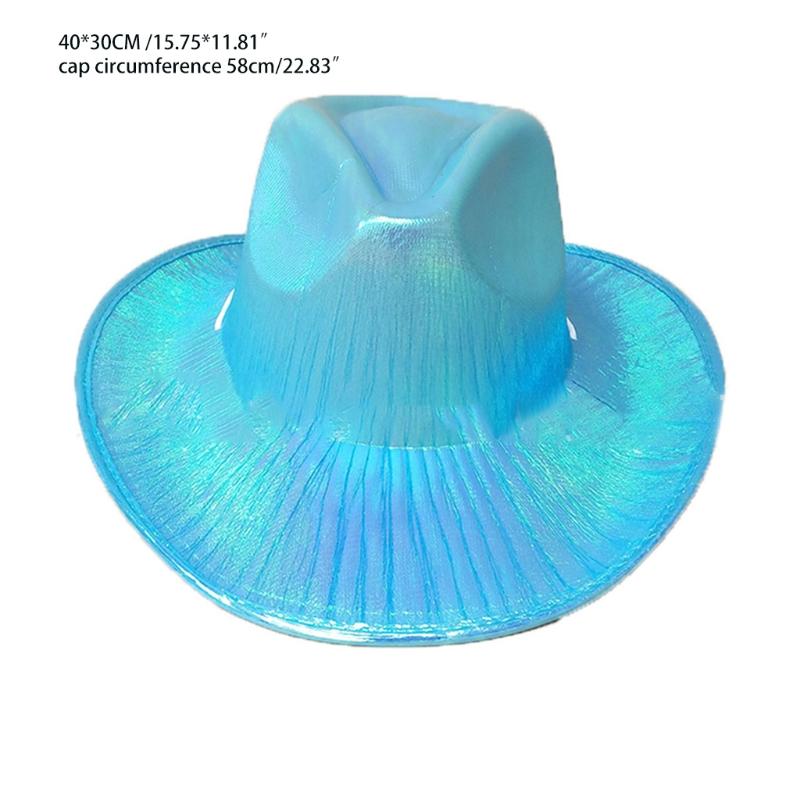 Funny Party Hats Cowboy Hat for Women Cowgirl Hat Cowgirl Costume Hat Space Cowboy Holographic Rave Hat