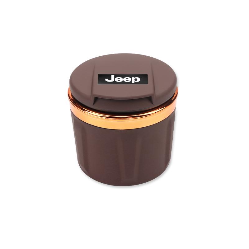 Car Ceramic Ashtray LED Light Ash Tray Cup Auto Accessories For Jeep Grand Cherokee Wrangler JK Gladiator Compass Renegade Recon ANR1