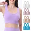 Women Vest Bra Anti-snagging Shockproof Sport Jogging Underwear Hollow Back Detachable Pads Quick Heat