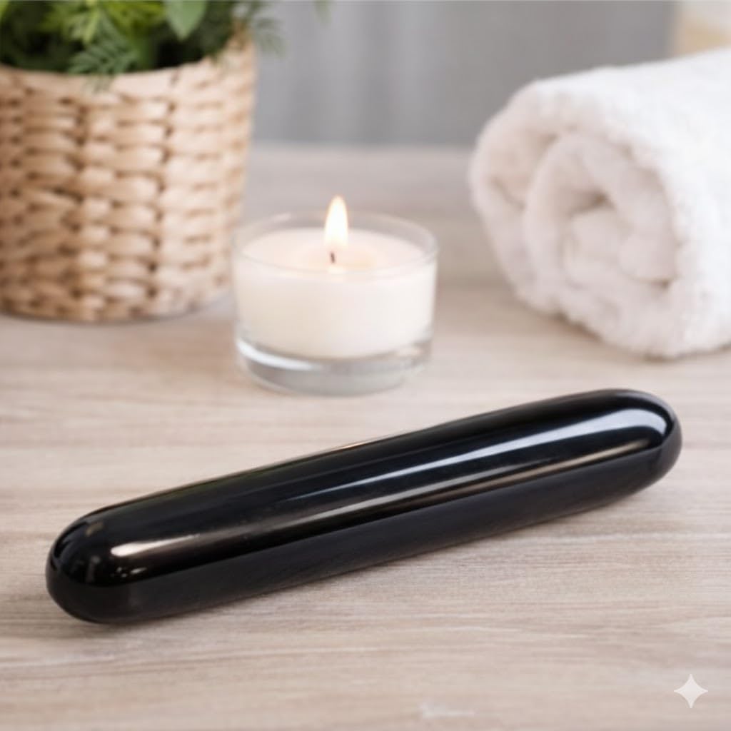 Natural Obsidian Acupressure Wand 21cm Long For Shiatsu and Massage Power Healing Stone For Relaxation and Healing Stone/Crystal