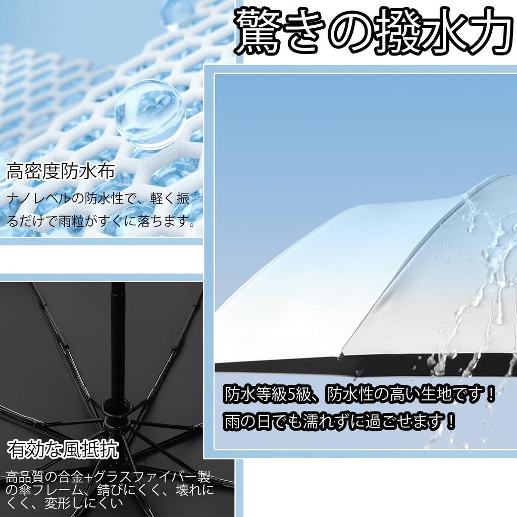 Folding Gradient Umbrella with Automatic Lightweight and Portable UV Light and Heat Blocking UPF Sun Protection and Heatstroke Prevention Day Gift and