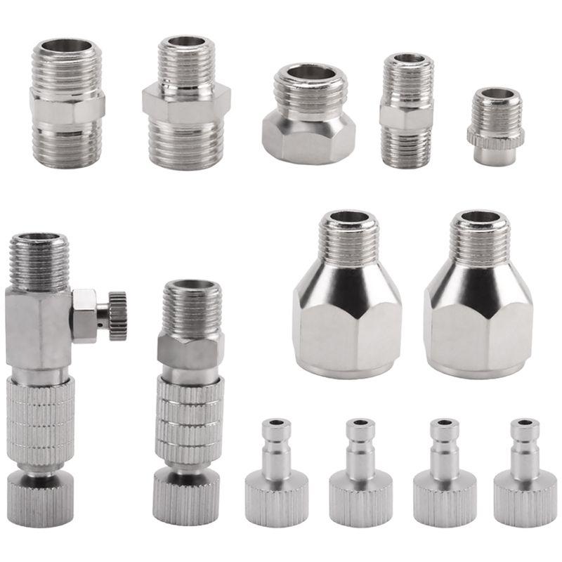 A84X-15Stk Airbrush Adapter Set Airbrush Schnellkupplung Trennkupplung Adapter Set Anschlussstück Set Buchsenanschluss