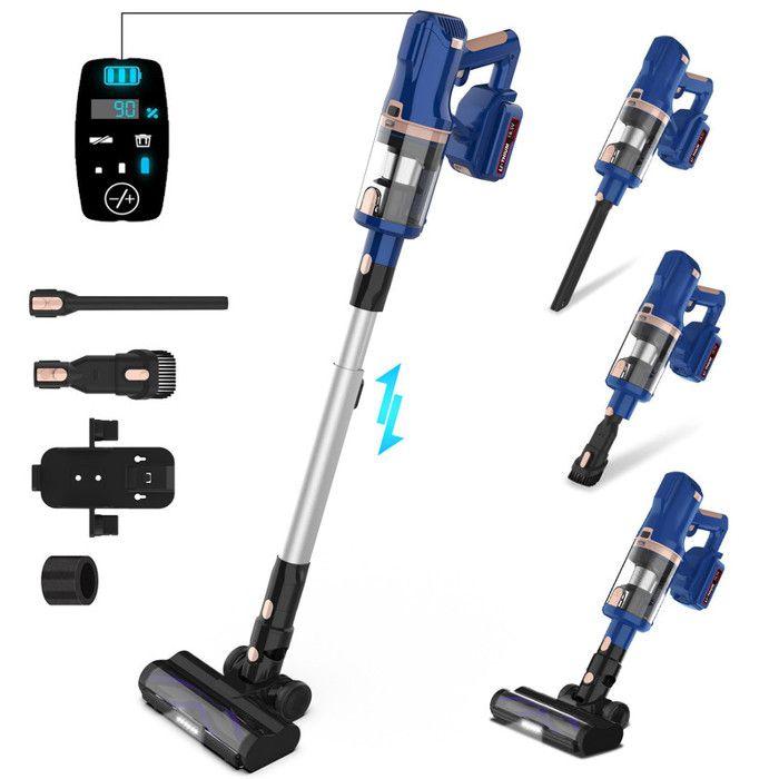 Aspirateur à main UMLO V11, filtration quintuple haute efficacité, nettoyage sur plusieurs types de surfaces bleu