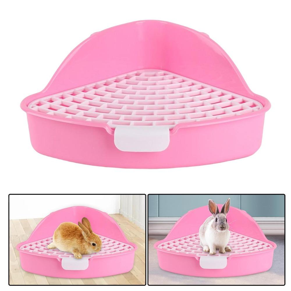 Portable Triangle Rabbit Litter Tray Cleaning Supplies For Small Pet Potty Trainer Plastic Removable Pet HamsterToilet